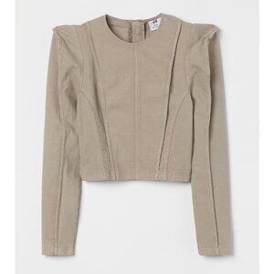 Like New H&M Studio Collection Light Beige Denim Crop Top